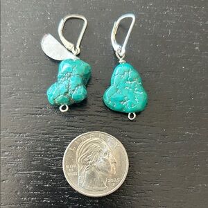 Turquoise Silver Drop Earrings